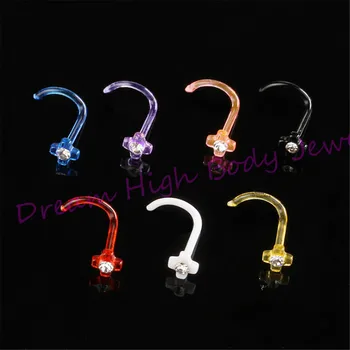 Screw Nose Ring Acrylic Mixed Colors Cross Clear Crystal Gem Stone 20G Bar Bone Nose Stud Fashion Body Piercing Jewelry
Screw Nose Ring Acrylic Mixed Colors Cross Clear Crystal Gem Stone 20G Bar Bone Nose Stud Fashion Body Piercing Jewelry