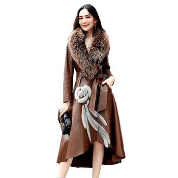 Leather jacket female 2019 new winter jacket women really fox fur collar overcoat ladies slim long leather windbreaker coat
Leather jacket female 2019 new winter jacket women really fox fur collar overcoat ladies slim long leather windbreaker coat