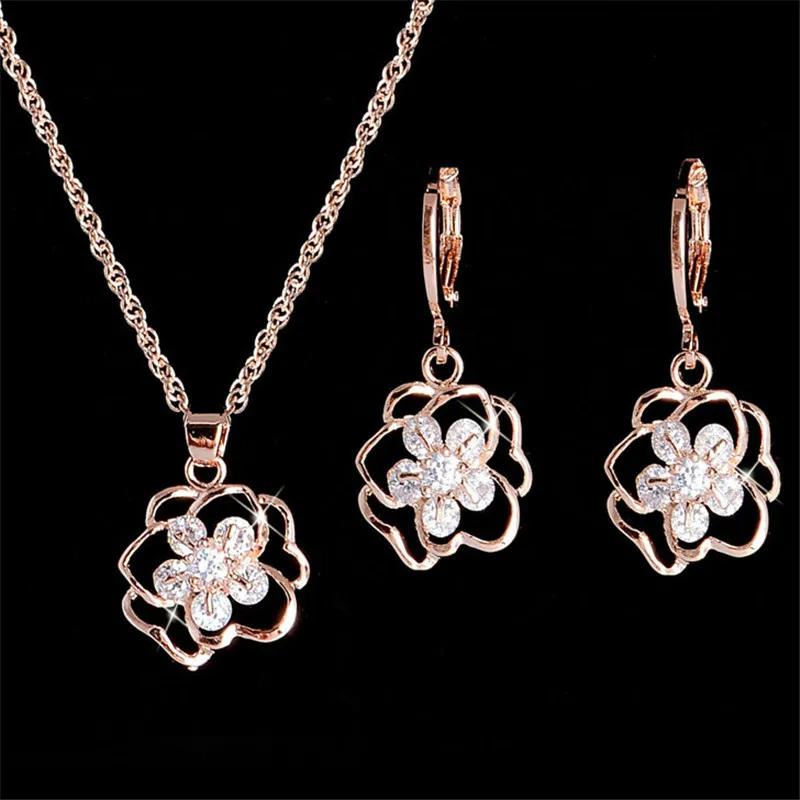 MISANANRYNE Nice Shipping Gold Color Gorgeous Classic Flower CZ Zircon Womens Chain Necklace+Earrings Jewelry Set
MISANANRYNE Nice Shipping Gold Color Gorgeous Classic Flower CZ Zircon Womens Chain Necklace+Earrings Jewelry Set