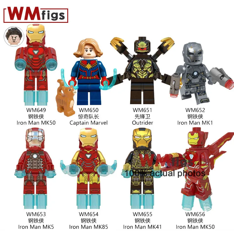 WM6055 Captain Marvel Legoings Avengers 4 Endgame Iron Man MK 50 1 Outrider Thanos Hulk Figure Building Blocks Toys for Children
WM6055 Captain Marvel Legoings Avengers 4 Endgame Iron Man MK 50 1 Outrider Thanos Hulk Figure Building Blocks Toys for Children