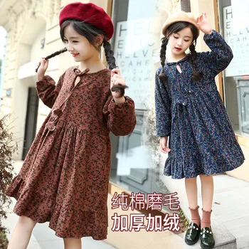 2018 Winter Clothes Girls New Girls Retro Flower Plus Wool Thick Cotton Girl Dress
2018 Winter Clothes Girls New Girls Retro Flower Plus Wool Thick Cotton Girl Dress