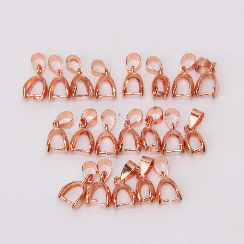 20Pcs 18KGP Gold Plated Finding 18mm Pendant Pinch Bail DIY Supplies