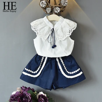 HE Hello Enjoy Girls Clothes Summer Sets 2018 Children Clothing Sleeveless Lace Shirt+Shorts 2 Piece Kids Suits Infant Fashion
HE Hello Enjoy Girls Clothes Summer Sets 2018 Children Clothing Sleeveless Lace Shirt+Shorts 2 Piece Kids Suits Infant Fashion