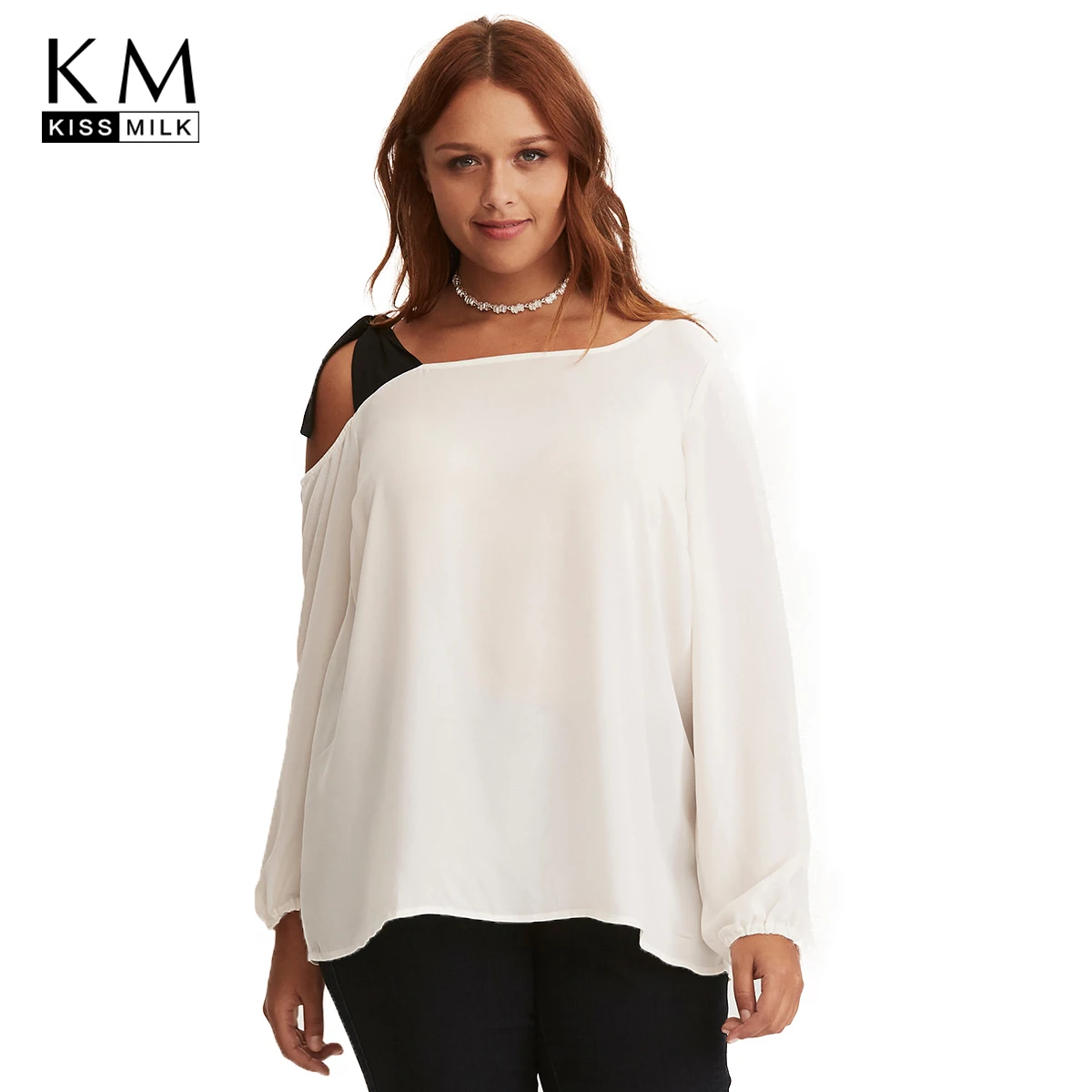 Kissmilk 2018 Plus Size Color Block New Fashion Women Tops Lace Up One Off Shoulder Lantern Sleeve Female Loose T Shirts
Kissmilk 2018 Plus Size Color Block New Fashion Women Tops Lace Up One Off Shoulder Lantern Sleeve Female Loose T Shirts