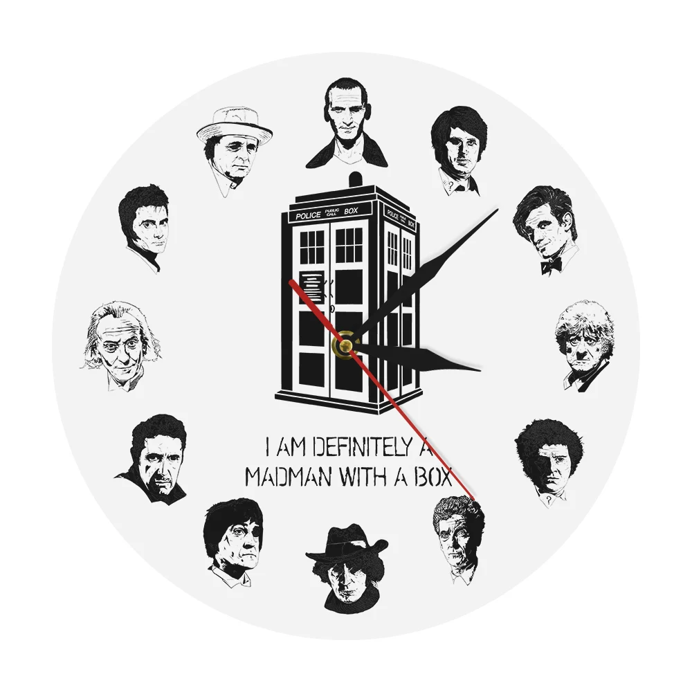 I AM DEFINITELY A MADMAN WITH A BOX Time Police Box Inspired 12 Characters Modern Wall Clock Public Call Decorative Wall Watch
I AM DEFINITELY A MADMAN WITH A BOX Time Police Box Inspired 12 Characters Modern Wall Clock Public Call Decorative Wall Watch