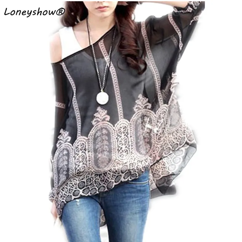 New Fashion women blouses Beach Shirt Black Print Batwing Sleeve Chiffon Blouse Ladies Tunic Plus Size Cover Up blusas
New Fashion women blouses Beach Shirt Black Print Batwing Sleeve Chiffon Blouse Ladies Tunic Plus Size Cover Up blusas