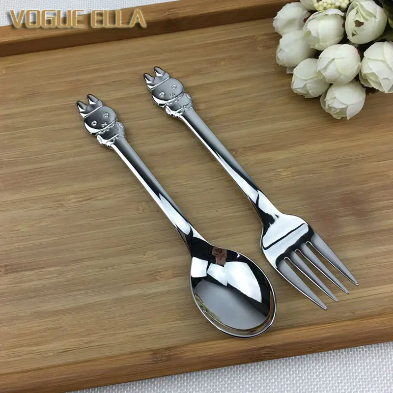 Kids Cartoon Cutlery Set 1810 Stainless Spoon Fork Cute Rabbit Pattern Smooth Edge Mirror Polished Adults Dinner Soup Tableware
Kids Cartoon Cutlery Set 1810 Stainless Spoon Fork Cute Rabbit Pattern Smooth Edge Mirror Polished Adults Dinner Soup Tableware