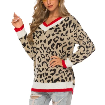 Cotton Women Sweater 2019 New Fashion Loose Khaki Leopard V Neck Outwear Womens Sweater Womens Winter Casual Pillovers Sweater
Cotton Women Sweater 2019 New Fashion Loose Khaki Leopard V Neck Outwear Womens Sweater Womens Winter Casual Pillovers Sweater