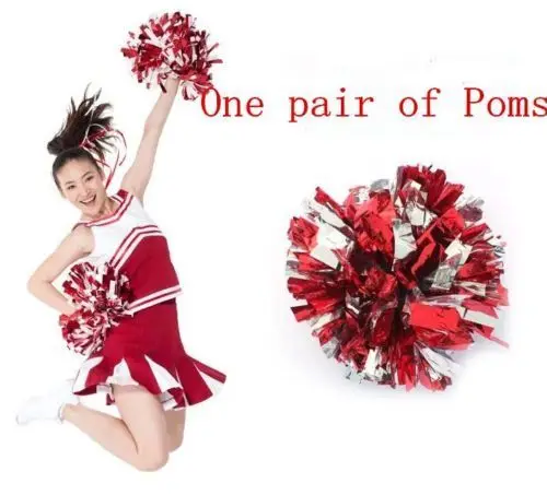 One Pair Red &Silver Metalic Chearleader Pom Poms Chearleading Dancer Props
One Pair Red &Silver Metalic Chearleader Pom Poms Chearleading Dancer Props