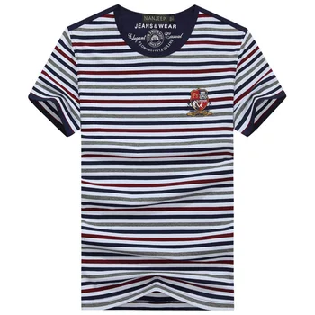 AFS JEEP Brand Men's Stripe Short Sleeve T-shirt Tops Cotton Round collar Male Summer Casual Simple T-shirt Clothing M8720
AFS JEEP Brand Men's Stripe Short Sleeve T-shirt Tops Cotton Round collar Male Summer Casual Simple T-shirt Clothing M8720