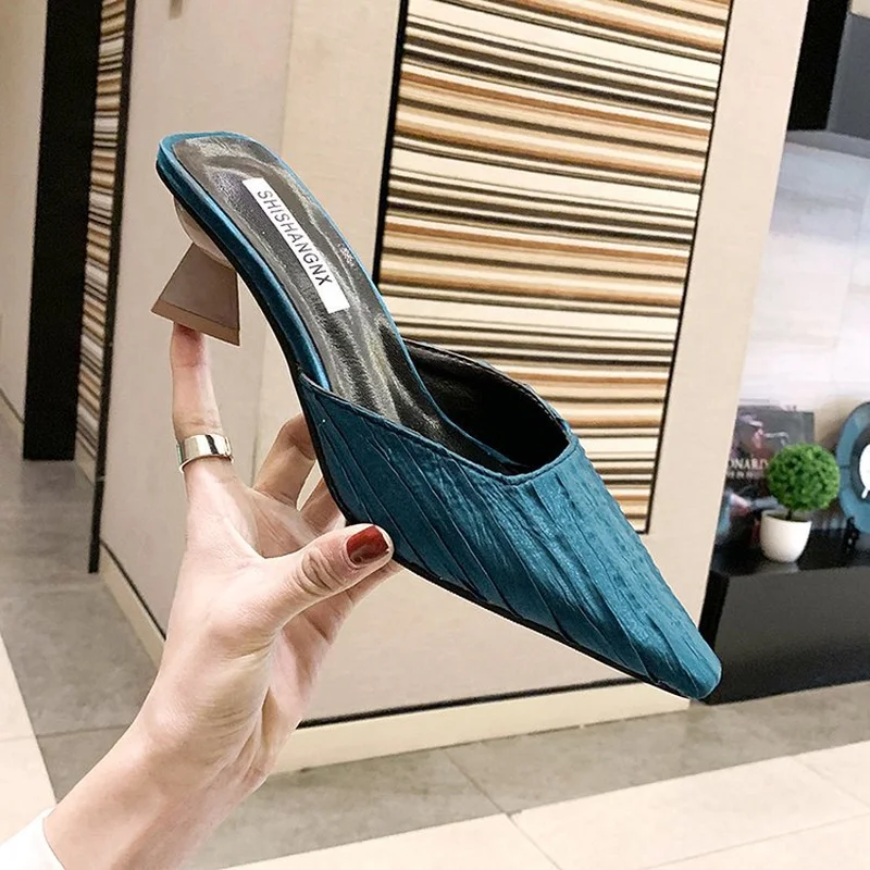 Women's Casual Babouche Solid Color Vamp Pointed Toed High Heels Stiletto Half Slippers Stilettos Slides Mules shoes woman
Women's Casual Babouche Solid Color Vamp Pointed Toed High Heels Stiletto Half Slippers Stilettos Slides Mules shoes woman