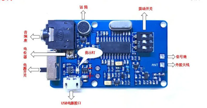 87.7MHZ-107.9MHZ Micro FM Transmitter Module FM stereo audio forwarding wireless microphone wireless pickup Monitors
87.7MHZ-107.9MHZ Micro FM Transmitter Module FM stereo audio forwarding wireless microphone wireless pickup Monitors