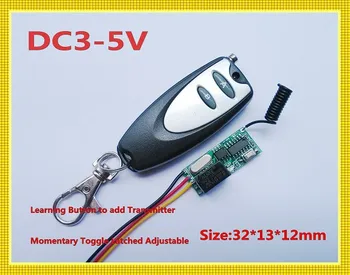 DC3.7V 3-5V Remote Control Switch System Radio Mini Receiver Small Volume Remote System A ON B OFF 2A Momentary Toggle Latched 
DC3.7V 3-5V Remote Control Switch System Radio Mini Receiver Small Volume Remote System A ON B OFF 2A Momentary Toggle Latched