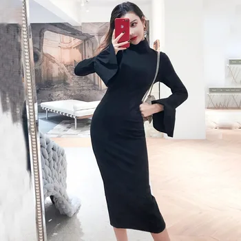 Hot Sale Spring 2019 Dress Elegant Sexy Fashion Turtleneck Women Full Flare Sleeve Night Club Body con Party Dresses Wholesale
Hot Sale Spring 2019 Dress Elegant Sexy Fashion Turtleneck Women Full Flare Sleeve Night Club Body con Party Dresses Wholesale