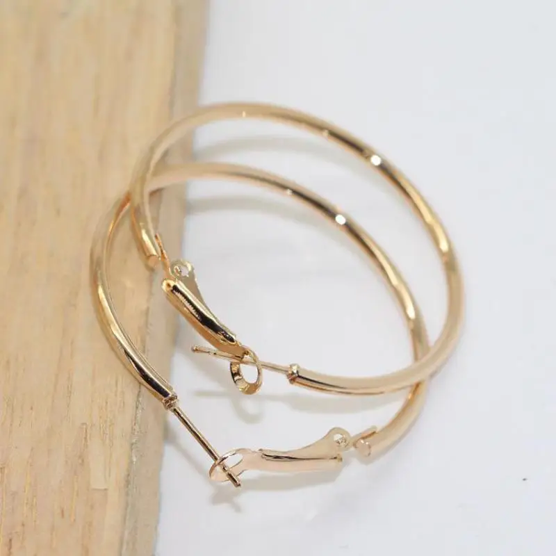 

40mm Hoop Earrings Big Smooth Circle Statement Gold Sliver Earrings Brincos Celebrity Brand Loop Earrings For Women Boho Jewelry