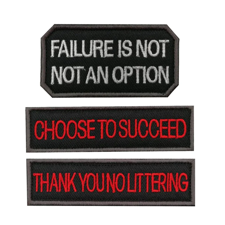MAMAO Choose to Succeed Failure Is Not Not an Option Embroidery Patch Tactical Military Morale Patches Appliques Combat Badges
MAMAO Choose to Succeed Failure Is Not Not an Option Embroidery Patch Tactical Military Morale Patches Appliques Combat Badges