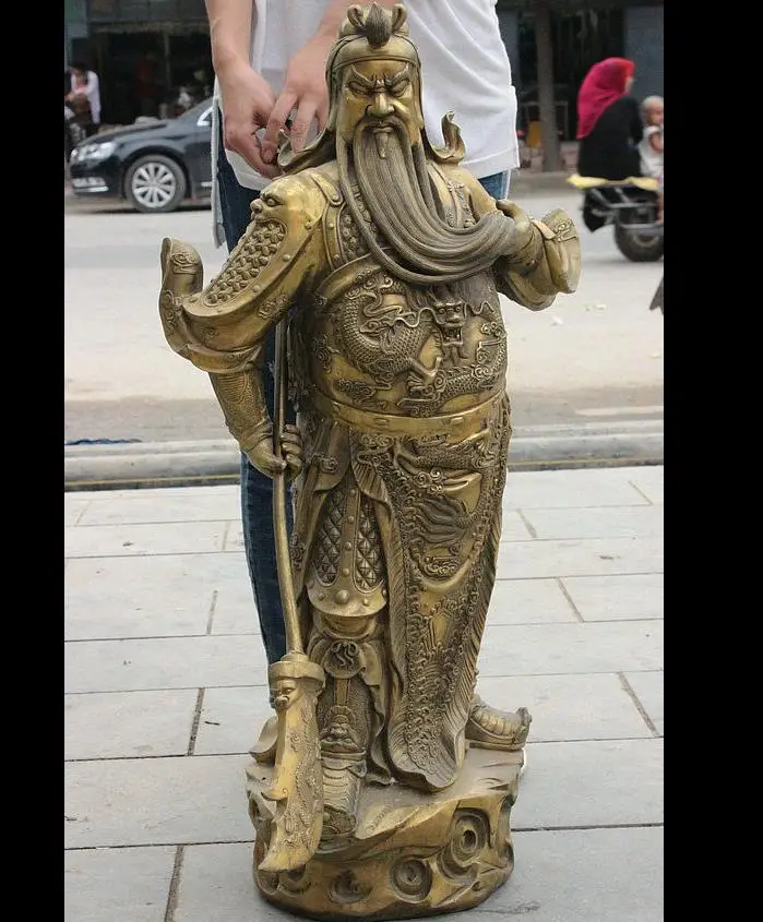 671116554+++36" Folk China Pure Brass Dragon Warrior Guan Gong Yu God Sword On Stone Statue
671116554+++36" Folk China Pure Brass Dragon Warrior Guan Gong Yu God Sword On Stone Statue