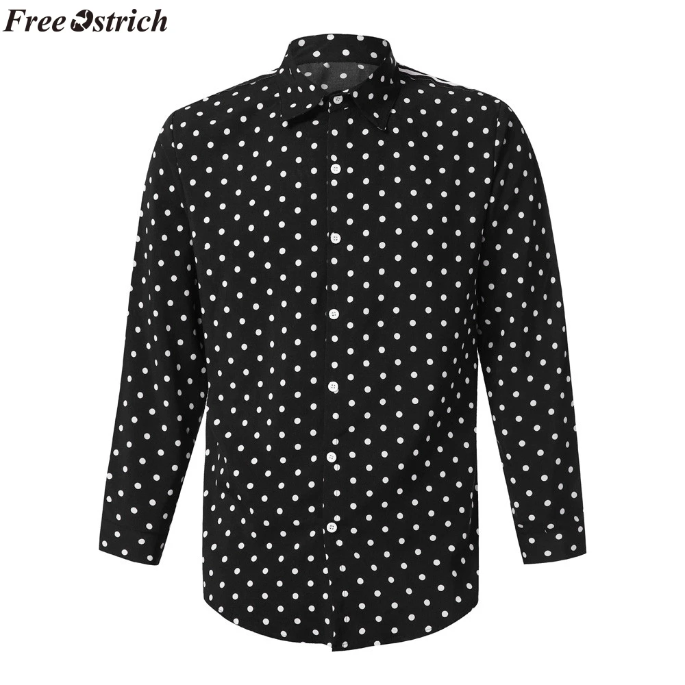 FREE OSTRICH Men's Cotton Fashion Dot Print Slim Long Sleeve Shirt Lapel Stripe Casual Shirt Male Apparel Comfort Tops Plus Size
FREE OSTRICH Men's Cotton Fashion Dot Print Slim Long Sleeve Shirt Lapel Stripe Casual Shirt Male Apparel Comfort Tops Plus Size