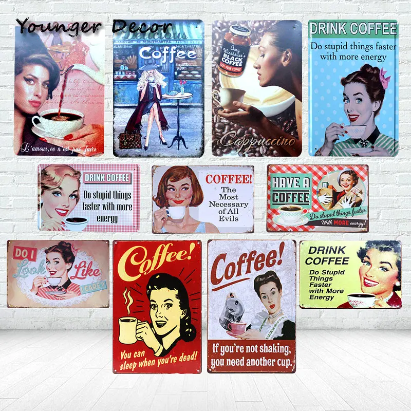 Drink Coffee Tin Signs Cafe Bar Pub Home Vintage Wall Decor Iron Plaque Retro Decorative Plates Metal Poster 20x30cm YA069
Drink Coffee Tin Signs Cafe Bar Pub Home Vintage Wall Decor Iron Plaque Retro Decorative Plates Metal Poster 20x30cm YA069