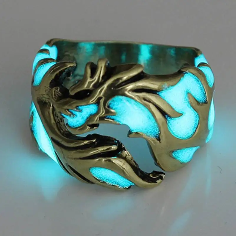 Unique Cool Mens Boys Luminous Dragon Ring Vintage Jewelry Club Pub Band Rings Halloween Gifts Size 17-21 Blue Green Color
Unique Cool Mens Boys Luminous Dragon Ring Vintage Jewelry Club Pub Band Rings Halloween Gifts Size 17-21 Blue Green Color