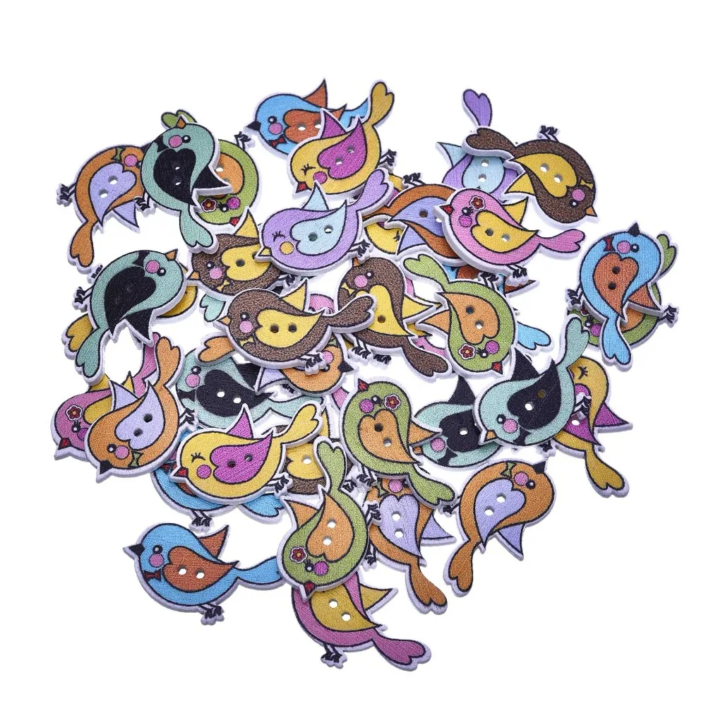 50Pcs/Lot Mix Cute Birds Botones Knopf 2 Holes Printing Wooden Buttons Scrapbooking Sewing Accessories 30*20mm
50Pcs/Lot Mix Cute Birds Botones Knopf 2 Holes Printing Wooden Buttons Scrapbooking Sewing Accessories 30*20mm
