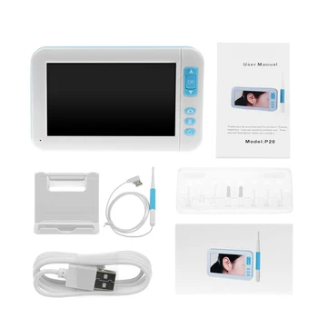P20 3.9MM Len 1080P Otoscope Endoscope Camera Kit Ear Spoon Cleaning HD Screen Mini Ear Protector Picker Tool Health Care
P20 3.9MM Len 1080P Otoscope Endoscope Camera Kit Ear Spoon Cleaning HD Screen Mini Ear Protector Picker Tool Health Care