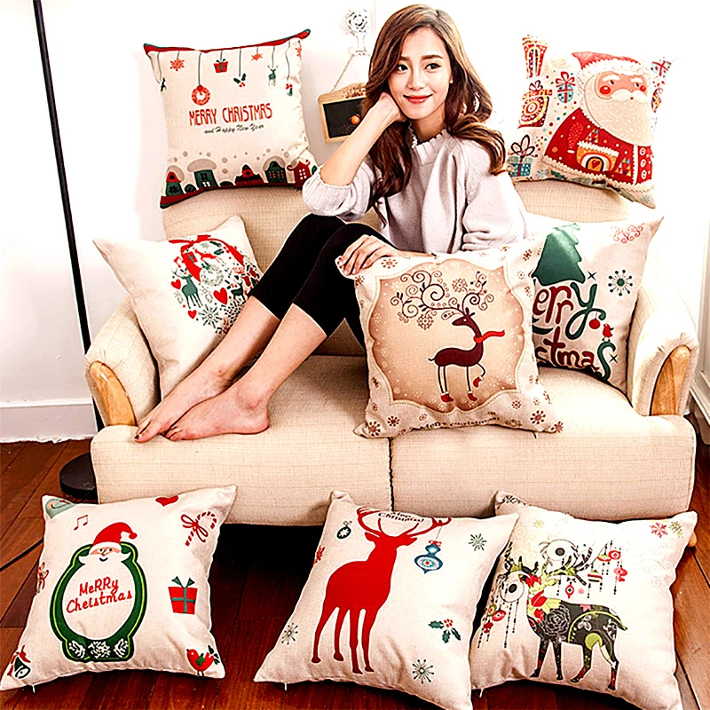 1pcs 45x45cm Christmas Pillows Cover New Year Christmas Decorations for Home Cotton Linen Case Car Pillowcase Soft Navidad Natal
1pcs 45x45cm Christmas Pillows Cover New Year Christmas Decorations for Home Cotton Linen Case Car Pillowcase Soft Navidad Natal