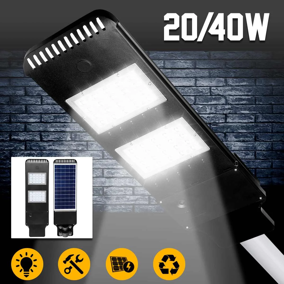 Smuxi 20/40W Waterproof Solar LED Light Motion Sensor Radar' Induction Time Control /Lamp Pole No pollution 3 Mode Energy Saving
Smuxi 20/40W Waterproof Solar LED Light Motion Sensor Radar' Induction Time Control /Lamp Pole No pollution 3 Mode Energy Saving