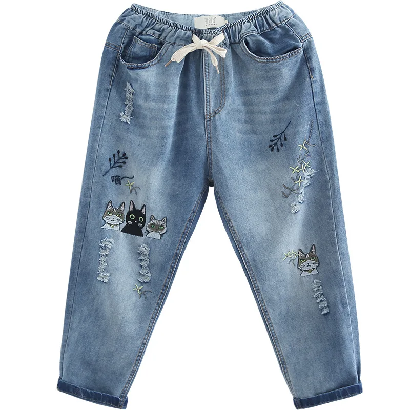 Cute Cat Pattern Embroidery Women Jeans Woman Push Up Jeans High Waist Denim Pants Boyfriend Jeans Femme
Cute Cat Pattern Embroidery Women Jeans Woman Push Up Jeans High Waist Denim Pants Boyfriend Jeans Femme