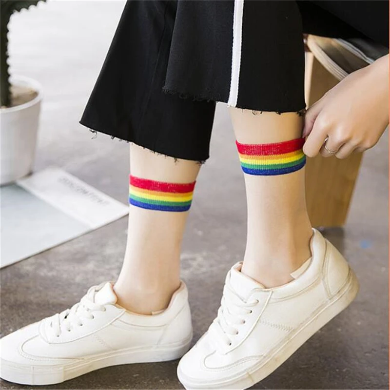 Ins Style Fashion Transparent Rainbow Short Socks Women Summer Thin Harajuku Ankle Socks Hipster Art Low Cute Socks Fmale Sox
Ins Style Fashion Transparent Rainbow Short Socks Women Summer Thin Harajuku Ankle Socks Hipster Art Low Cute Socks Fmale Sox