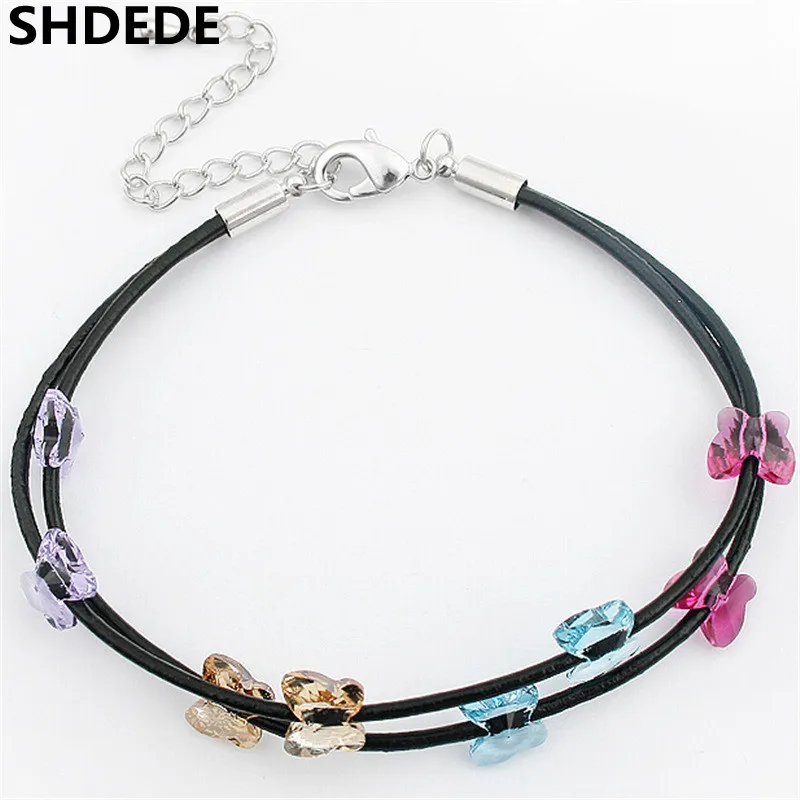 SHDEDE Crystal from Swarovski Charm Bracelets Butterfly Black Leather Rope Chain For Women Fashion Jewelry Gift -165
SHDEDE Crystal from Swarovski Charm Bracelets Butterfly Black Leather Rope Chain For Women Fashion Jewelry Gift -165