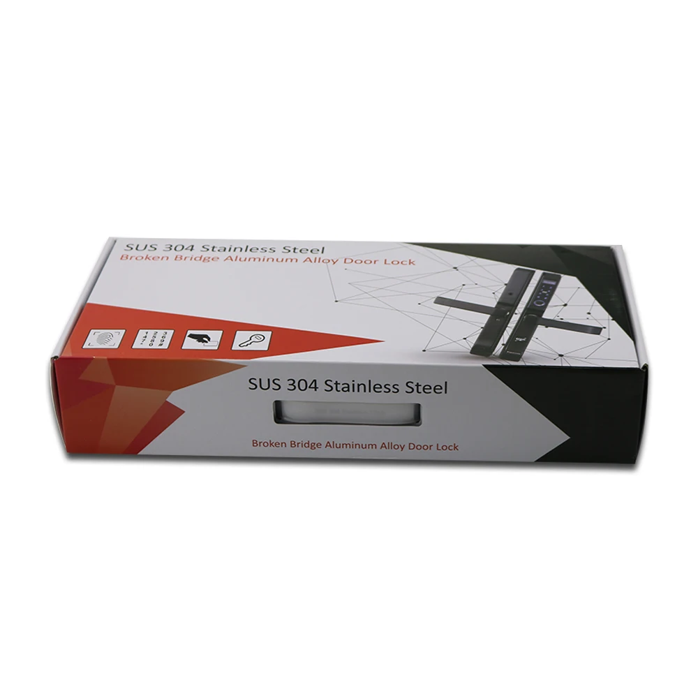Biometric Fingerprint Door Lock,Intelligent Electronic Lock with slim stainless steel panel for Aluminum Glass Door