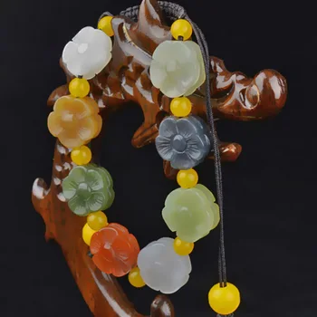 H11#Hetian jade eight treasure peach flower bracelet colorful jade bracelets men and women jade jewelry
H11#Hetian jade eight treasure peach flower bracelet colorful jade bracelets men and women jade jewelry