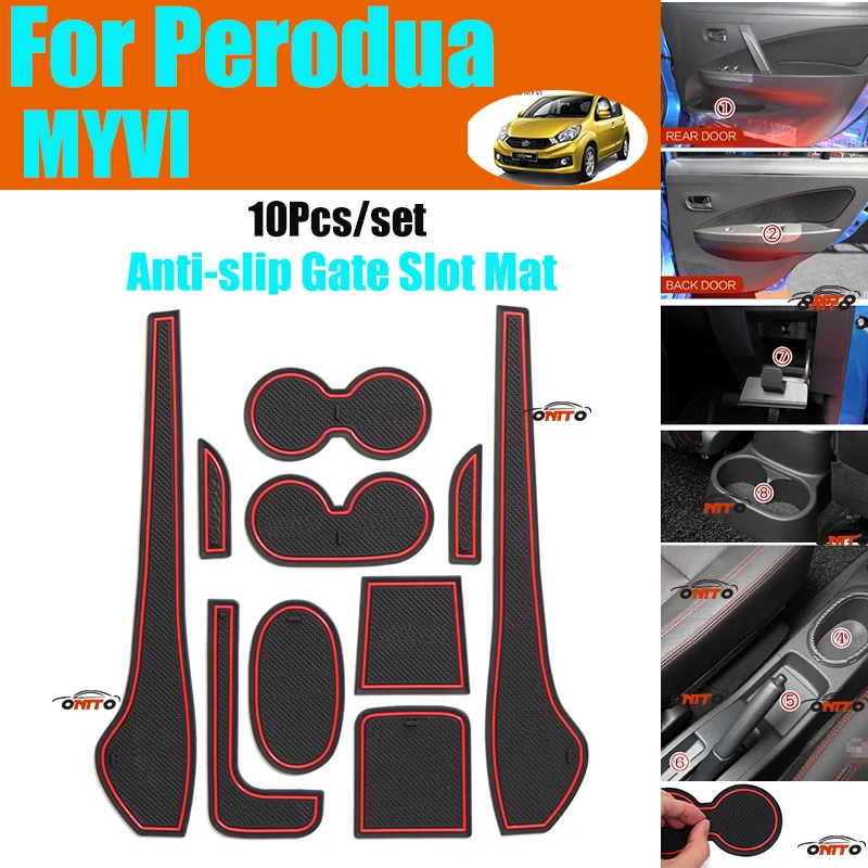 For Perodua MYVI 10Pcs/set Car Styling Gate Slot Mat Protected Door Groove Mat Pad Auto Interior Accessory Covers Cup Mat Pad
For Perodua MYVI 10Pcs/set Car Styling Gate Slot Mat Protected Door Groove Mat Pad Auto Interior Accessory Covers Cup Mat Pad