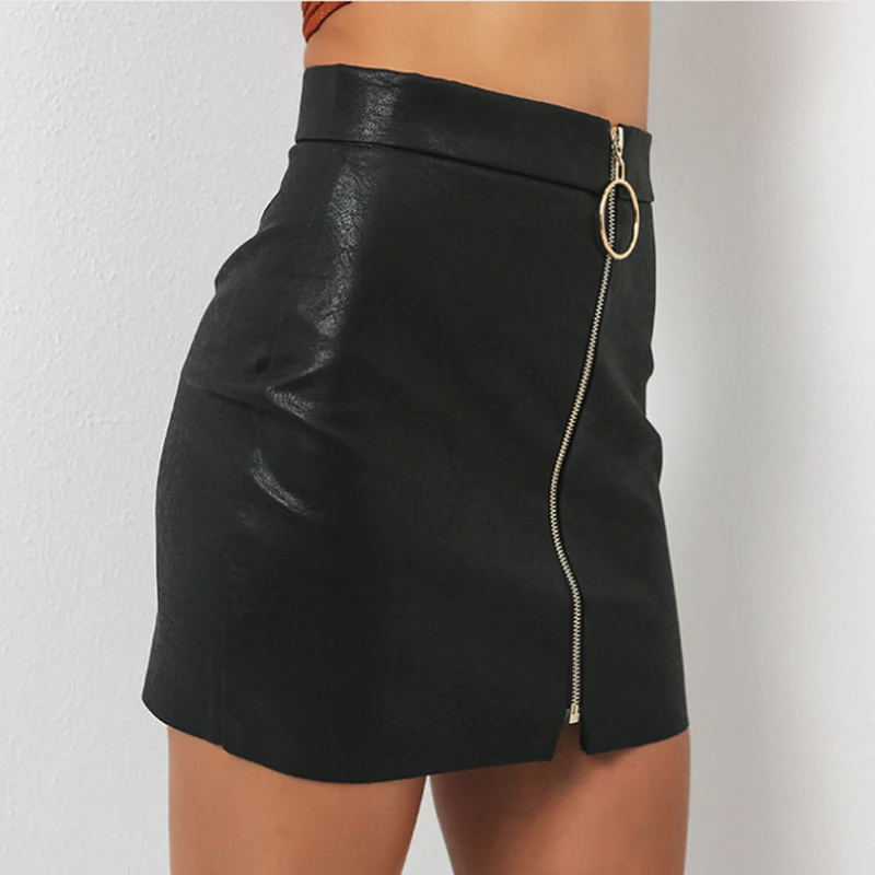 PU leather dress metal ring zipper Slim package hip dress female sense of large size personalized party Vintage Pencil dress
PU leather dress metal ring zipper Slim package hip dress female sense of large size personalized party Vintage Pencil dress