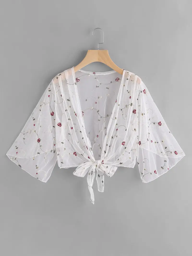 Fashion Casual Sexy Womens Ladies Blouses Mesh Sunscreen Coats Embroidery Blouses Sheer White Summer Blouse Outwear
Fashion Casual Sexy Womens Ladies Blouses Mesh Sunscreen Coats Embroidery Blouses Sheer White Summer Blouse Outwear