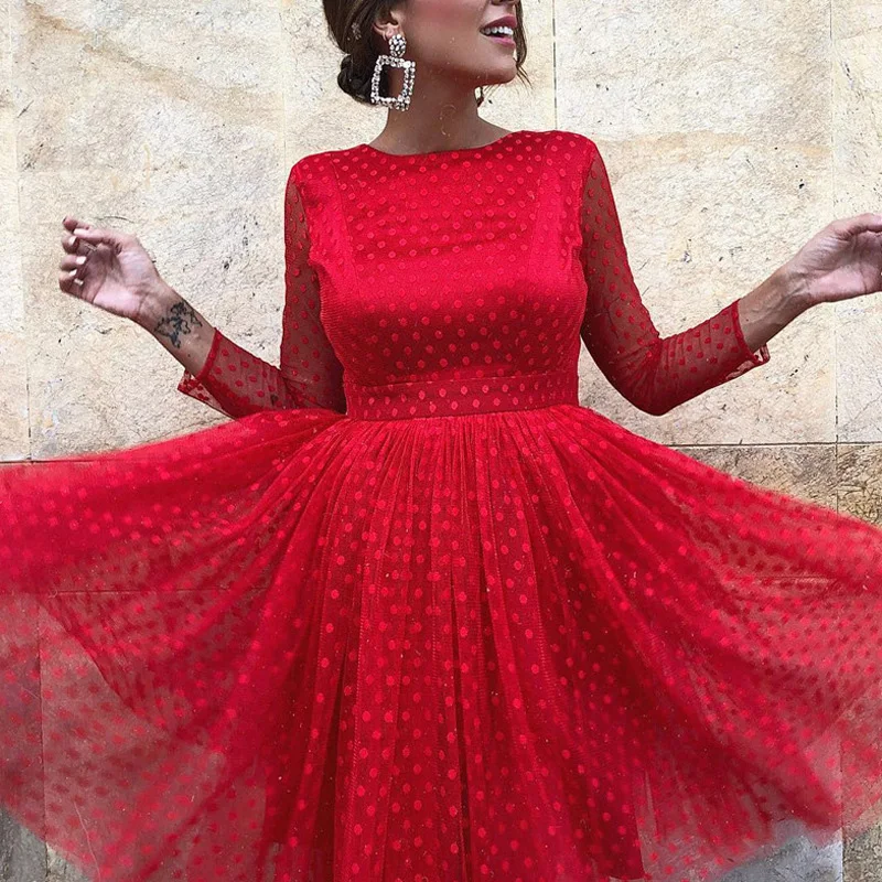 2019 summer dress women's fashion sexy halter mini dress wave point round neck lace long sleeve stitching party dress red female
2019 summer dress women's fashion sexy halter mini dress wave point round neck lace long sleeve stitching party dress red female