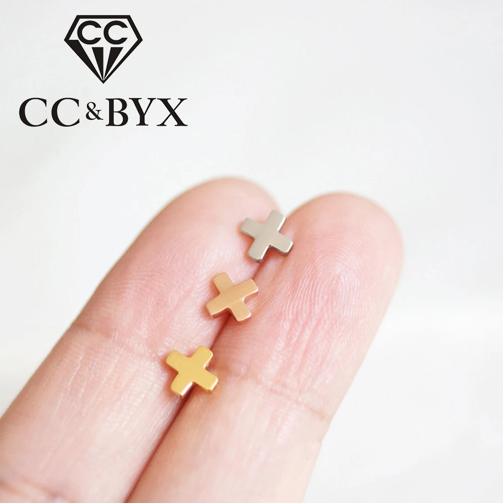 Женские минималистичные серьги-гвоздики из нержавеющей стали CC маленькие серьги