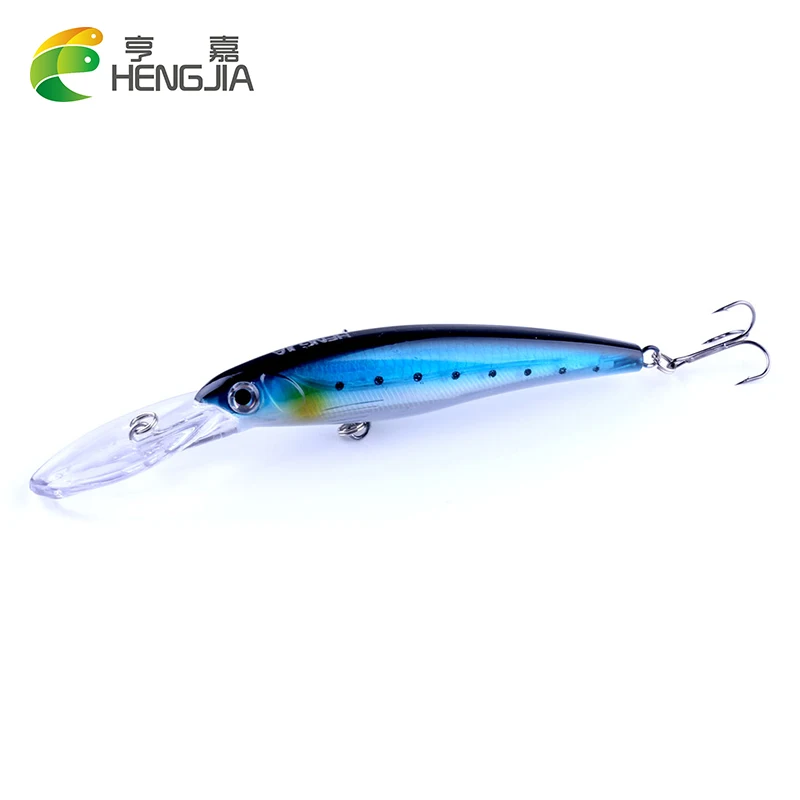 HENGJIA 1PCS/lot 17cm 30g Fishing Lure Minnow Hard Bait with 2 Hooks Tackle 3D Eyes | Спорт и развлечения