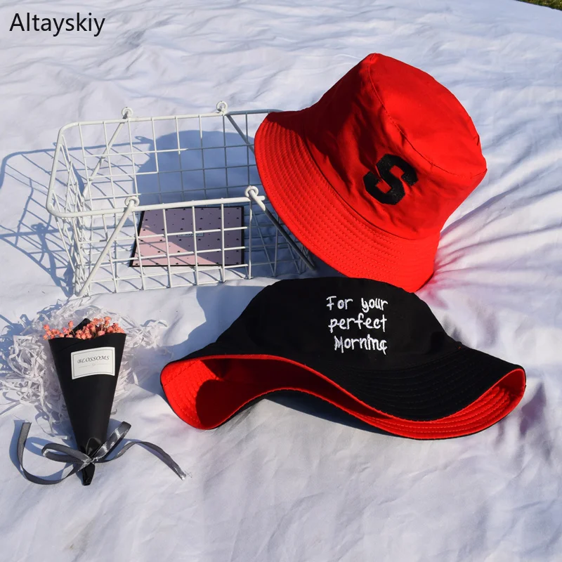 Bucket Hats Women Sun Shading Flat Letter Embroidered Fisherman Hat Korean Style Solid Double-sided Wear Casual Womens Trendy
Bucket Hats Women Sun Shading Flat Letter Embroidered Fisherman Hat Korean Style Solid Double-sided Wear Casual Womens Trendy