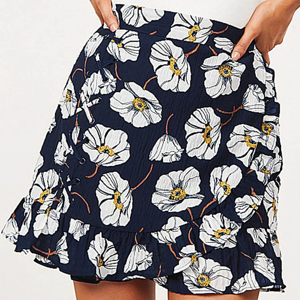 Women's skirt faldas mujer moda 2019 Skirt Women's Sexy Casual Ptintting Party High Waist Hip Short Skirt