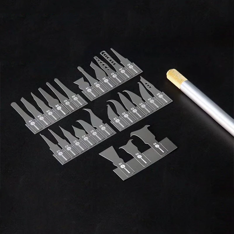 SS101A Cellphone Repairs Disassemble NAND IC CHIP Knife 27 Blade + Handle for IPhone x 8 7 Motherboard Warping Knife Shovel Glue
SS101A Cellphone Repairs Disassemble NAND IC CHIP Knife 27 Blade + Handle for IPhone x 8 7 Motherboard Warping Knife Shovel Glue