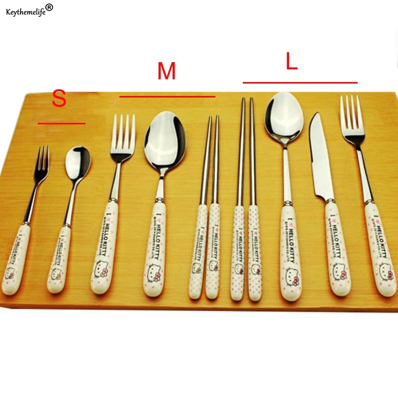 1PC Hello kitty Cartoon Ceramic Handle Chopsticks Spoon Fork Knife Stainless Steel Tableware Dinnerware 6B
1PC Hello kitty Cartoon Ceramic Handle Chopsticks Spoon Fork Knife Stainless Steel Tableware Dinnerware 6B
