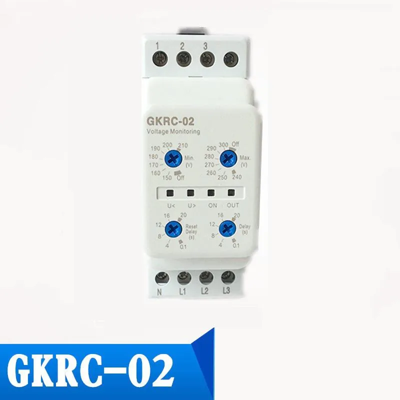 3P 3 Wire Voltage Protection Relay 220V/230V/240V GKRC-02F Undervoltage Time Setting Overvoltage Protective Monitoring Relay
3P 3 Wire Voltage Protection Relay 220V/230V/240V GKRC-02F Undervoltage Time Setting Overvoltage Protective Monitoring Relay