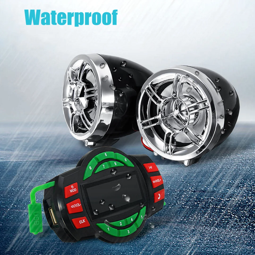 Newest Bluetooth Motorcycle Audio System USB SD FM Radio MP3 Speaker Waterproof