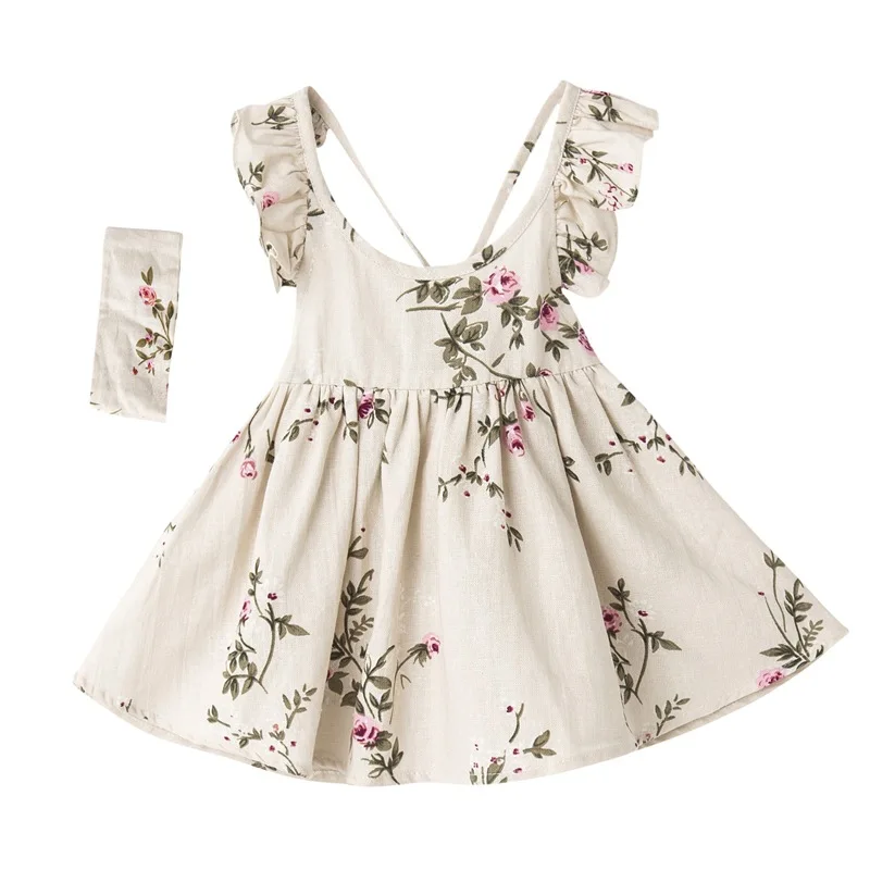2017 Summer Baby Dress Floral Party Backless Dresses Infant Girl Ruffles Toddler Baby Girl Vintage Clothes With Hair band
2017 Summer Baby Dress Floral Party Backless Dresses Infant Girl Ruffles Toddler Baby Girl Vintage Clothes With Hair band