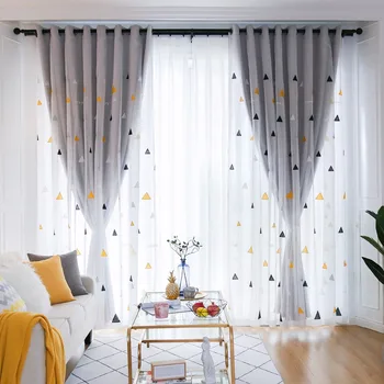 Hot Sale Nordic geometric pattern simple modern embroidery curtain double layer grey blackout curtains for living room bedroom
Hot Sale Nordic geometric pattern simple modern embroidery curtain double layer grey blackout curtains for living room bedroom