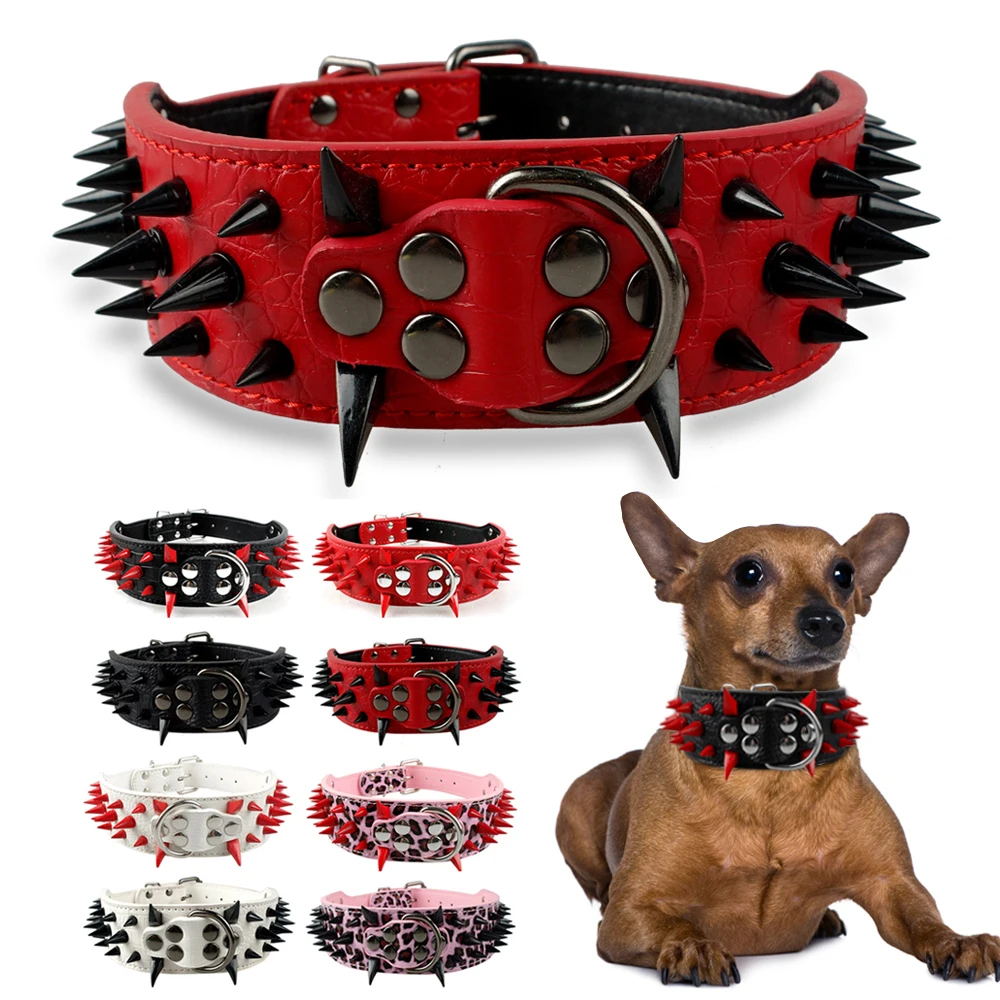 Black/Red Spiked & Studded Soft Leather Pet Dog Collar For Pitbull Bully Medium to Large Dogs
Black/Red Spiked & Studded Soft Leather Pet Dog Collar For Pitbull Bully Medium to Large Dogs