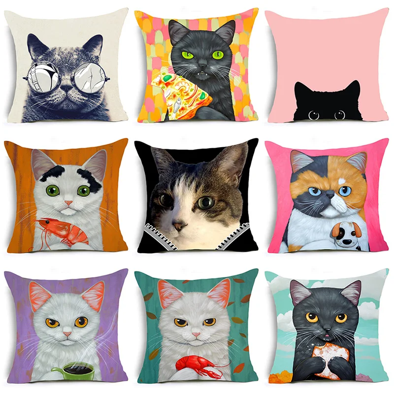 Cute Cat Animal Printed Polyester Cushion Cover Decorative Office Home Throw Pillow Cover Cojines Kussenhoes Almofada Coussin
Cute Cat Animal Printed Polyester Cushion Cover Decorative Office Home Throw Pillow Cover Cojines Kussenhoes Almofada Coussin