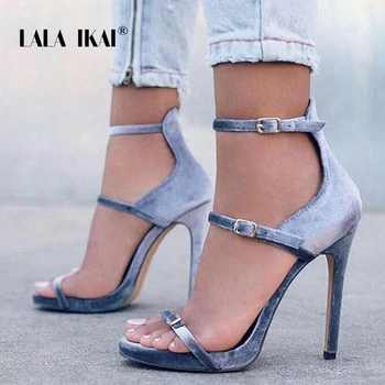 LALA IKAI Flock Summer Sandals Women Super High Heels Buckle Strap Party Wedding Fashion Shoes Sandalia Feminina 014C1350-5
LALA IKAI Flock Summer Sandals Women Super High Heels Buckle Strap Party Wedding Fashion Shoes Sandalia Feminina 014C1350-5